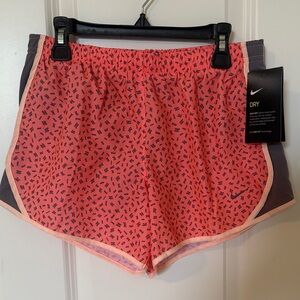 Nike Women's Coral and Gray Athletic Shorts